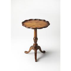 Dansby Pedestal Side Table, Medium Brown