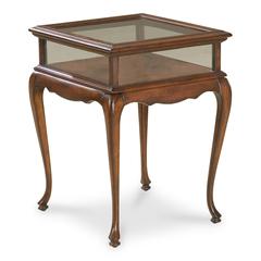 Dark Brown Shadow Box Coffee Table with Glass Top and Display Storage