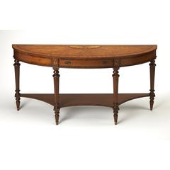 Latham Demilune Console Table, Medium Brown