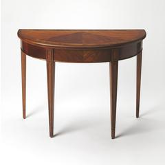 Hampton 36" Demilune Console Table, Medium Brown