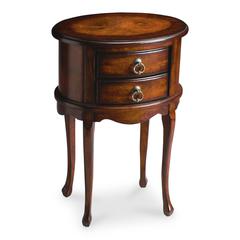 Whitley Oval Side Table, Dark Brown