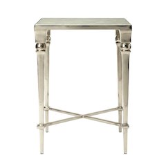 Square End Table with Marble Top, Modern Accent Side Table for Living Room