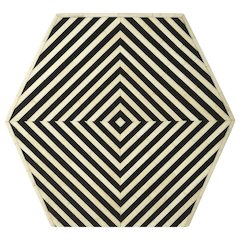 Geometric Square Side Table, Modern Bone Inlay Accent Table for Living Room