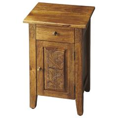 Wester Hand Carved Cabinet, Light Brown