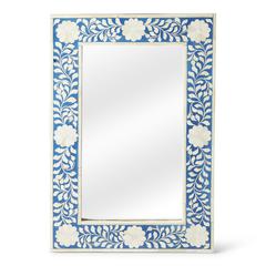 Vivienne Bone Inlay Wall Mirrored, Blue