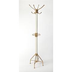 Logan Square & Coat Rack/Tree, Gold, White