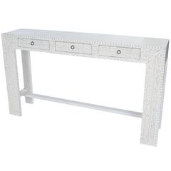 Janta Rectangular Console Table, White