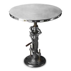 Fenwick Round Metal 31.5"W  Adjustable Hall/Pub Table, Silver
