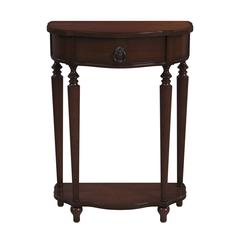 Ashby Demilune Console Table with Storage, Dark Brown