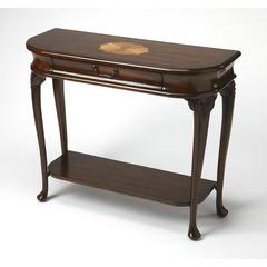 Dark Brown Console Table for Living Room - Narrow Entryway or Sofa Table