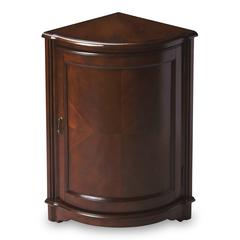 Dark Brown Corner Storage Cabinet with Doors for Compact Home Spaces