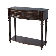 Alexander 37 in. W Wood 1 Drawer Console Table, Dark Brown