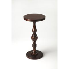 Camilla Pedestal Side Table, Dark Brown