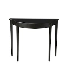 Demilune Console Table with Distressed Finish, Transitional Entryway Sofa Table