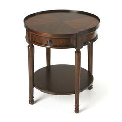 Sampson Side Table with Storage, Dark Brown