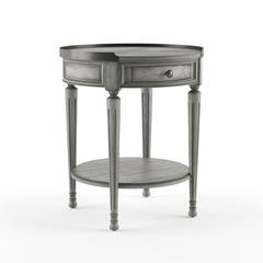 Sampson Side Table with Storage, Gray