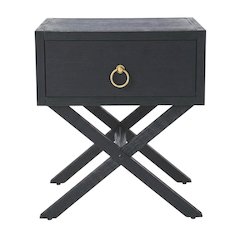 End Table with Drawer, Modern Distressed Accent Side Table for Living Room
