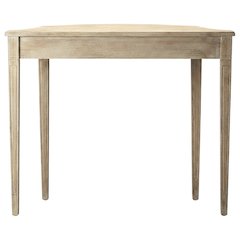 Demilune Console Table with Distressed Finish, Transitional Entryway Table
