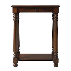 Traditional Chairside Table with Adjustable Shelf, Side Table, Cherry