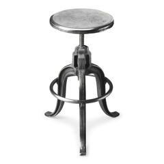 Parnell Adjustable Swivel Iron 22" Bar Stool, Silver