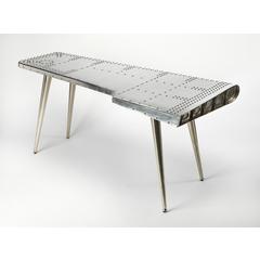 Midway Aviator Desk, Silver