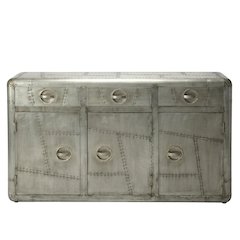 Industrial Console Cabinet with 3 Drawers, Entryway Accent Table for Living Room