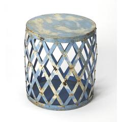 Bangor Iron Bunching Side Table, Blue