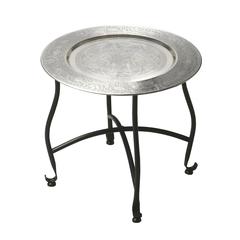 Moroccan Metal Tray Table, Multi-Color