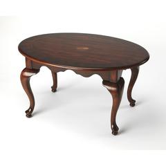 Grace Oval 4 Legs Coffee Table, Dark Brown