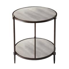 Peninsula Mirrored Side Table, Gray