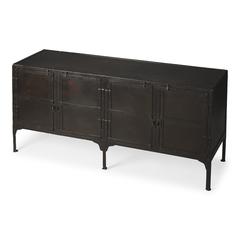 Owen Industrial Chic Console Cabinet, Black