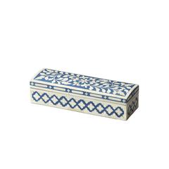 Amanda Bone Inlay Storage Box, Blue