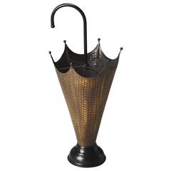 Poppins Antique Brass Umbrella Stand, Gold