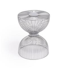 Nicholas Silver Meatl Side Table, Silver