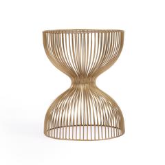 Gold Metal Side Table - Modern Accent Table for Living Room Decor