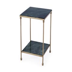 Larkin Marble & Iron Side Table, Green