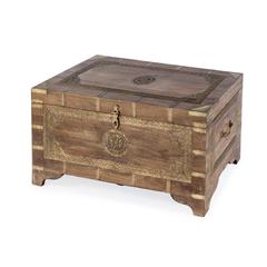 Nador Hand-Painted Storage Trunk, Light Brown