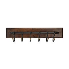 Glendo Iron & Wood Wall Rack, Medium Brown