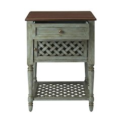 Rustic Nightstand with Drawer, Traditional Wood Side Table for Bedroom