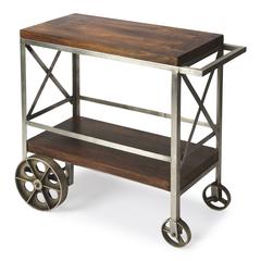 Merrill Metal & Wood Bar Cart, Multi-Color