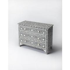 Vivienne Mother Of Pearl Drawer Chest, Black