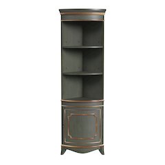 Dowling 24 in W x 73 in H Quarter Round Corner Cabinet, Pastel Green