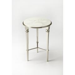 Darrieux Marble Side Table, Silver