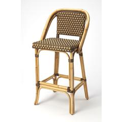 Lila Rattan 28" Bar Stool, Medium Brown