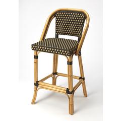 Lila Rattan 28" Bar Stool, Dark Brown