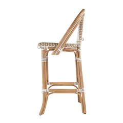 Lila Rattan 28 in. Seat Height Bar Stool with Back and Footrest