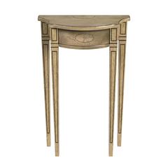 Chester Demilune Console Table, Beige