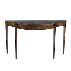 Chester 54 in W Demilune Wood Traditional Console Table, Brown