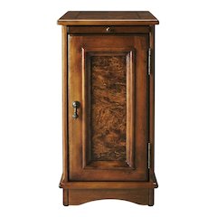 Traditional Chairside Chest, Distressed Accent Cabinet, Olive Ash