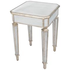 Celeste Mirrored Side Table, Silver